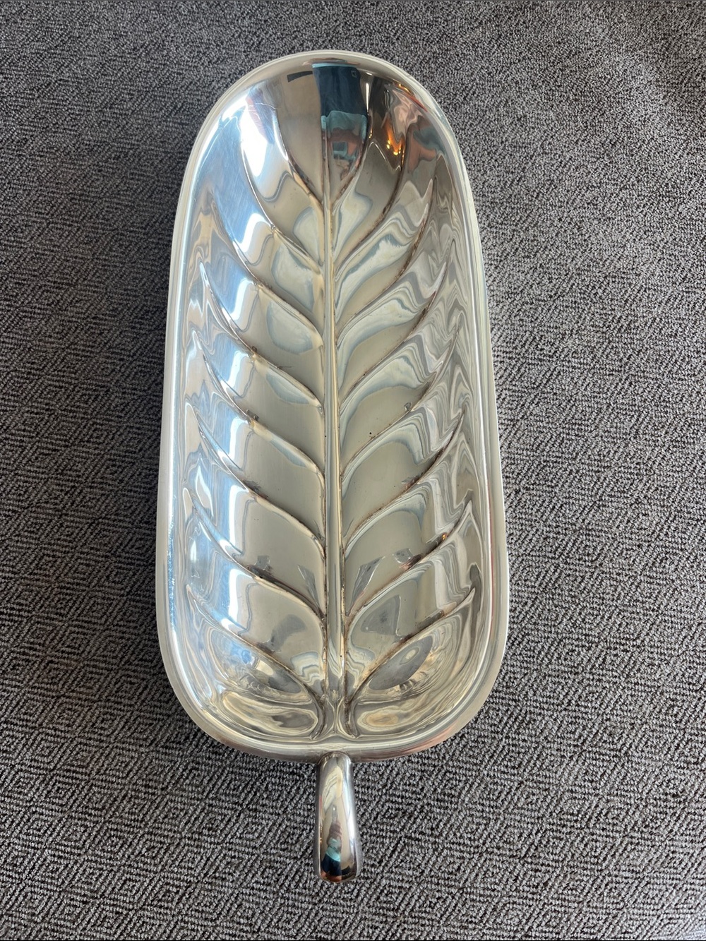 Vintage Silver color banana leaf  Serving Tray